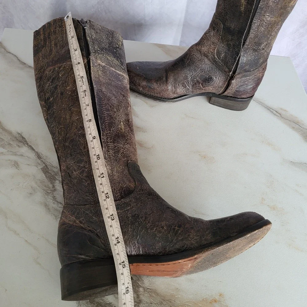 STEVEN by Steve Madden REINS Distressed Knee High Boots Size 6 Women's